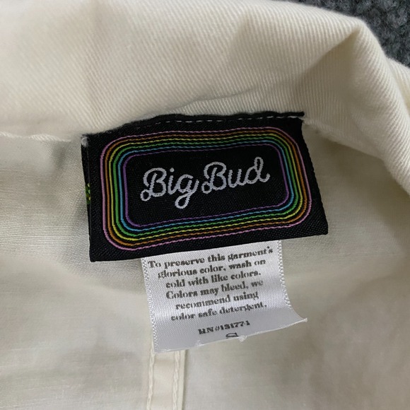 Big Bud Press Jumpsuit size Small Coverall Mechanic Short Sleeve Pastel Yellow - Picture 2 of 13